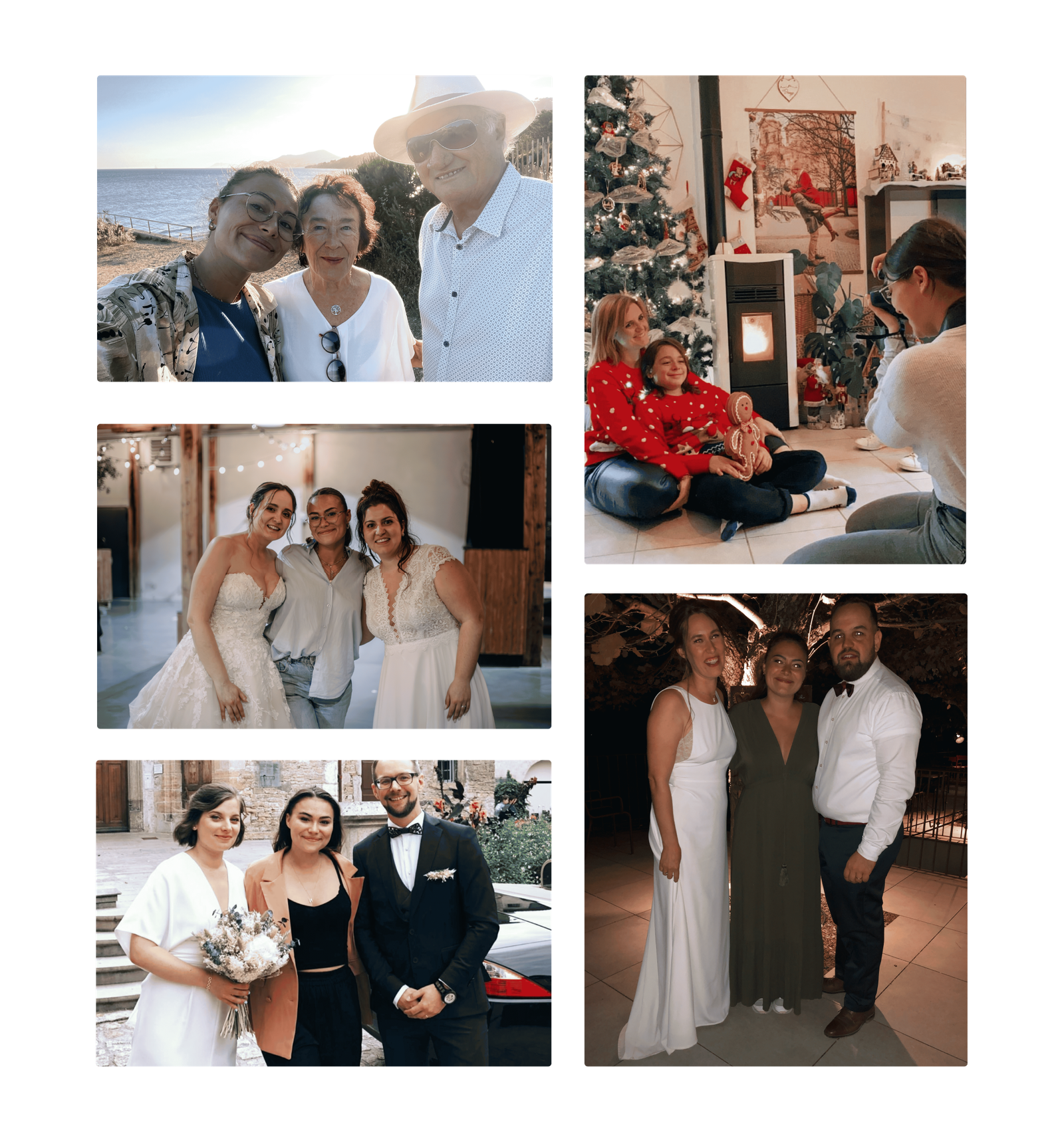 Photographe professionnelle en Provence – collage de moments familiaux et de mariag