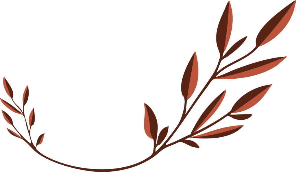 Illustration minimaliste de branche végétale en tons bruns